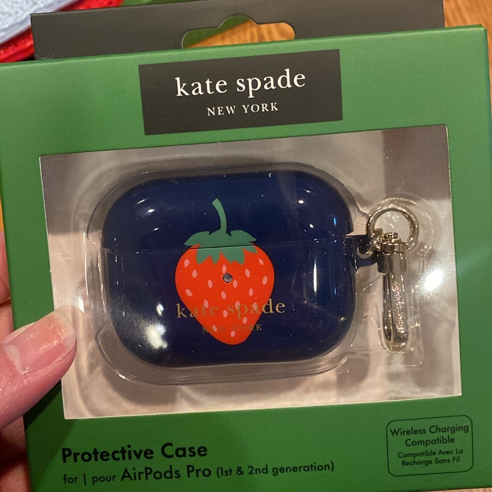 kate spade New York X Target Navy AirPods Case with Strawberry Design